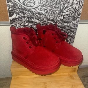 Kid's Neumel II Lace-Up Suede Boots - red